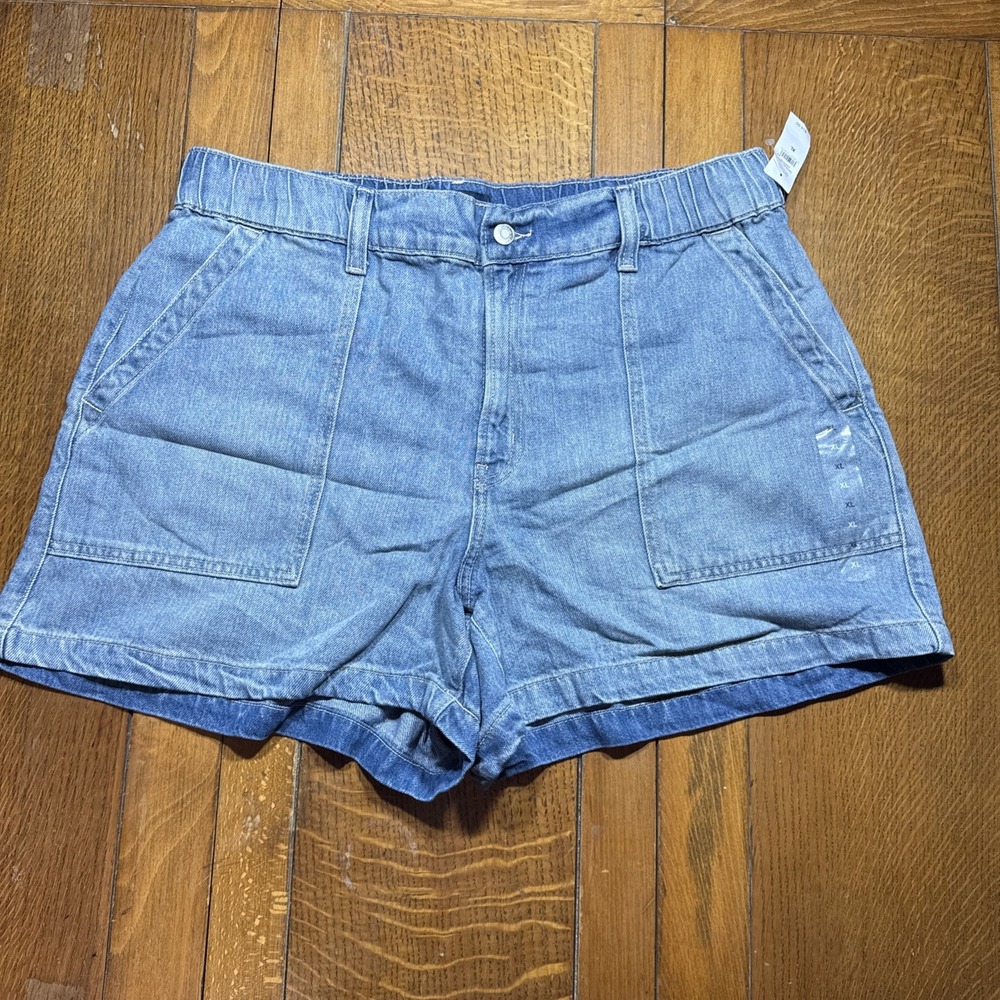 Gap Womens Shorts Denim Size XL High Rise Elastic Waist Cotton Blend